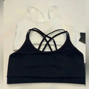 Fourlaps vitality sports bras (2) 1 black 1 white size XS